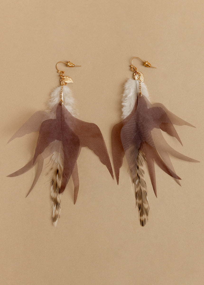 Take Flight Earrings in Sand Gold
