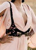 Tashia Harness in Black Floral Burnout